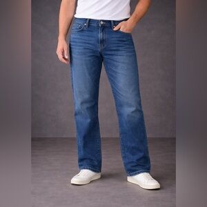 Men's Straight Fit Jeans in Deep Blue